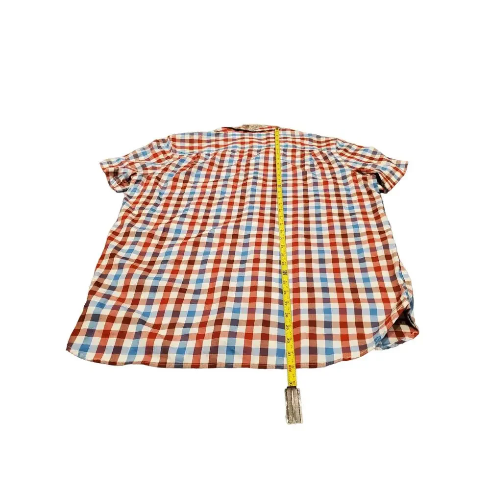 The‎ North Face Mens XL Button Up Shirt Red Blue Plaid Outdoor Casual Trailcore